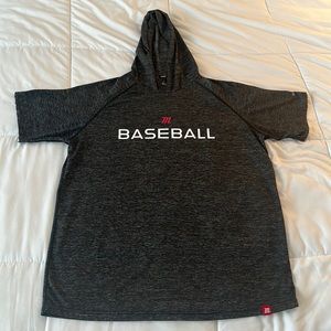 Men’s Marucci Baseball Hooded Jersey w Graphics, Gray, Size Large